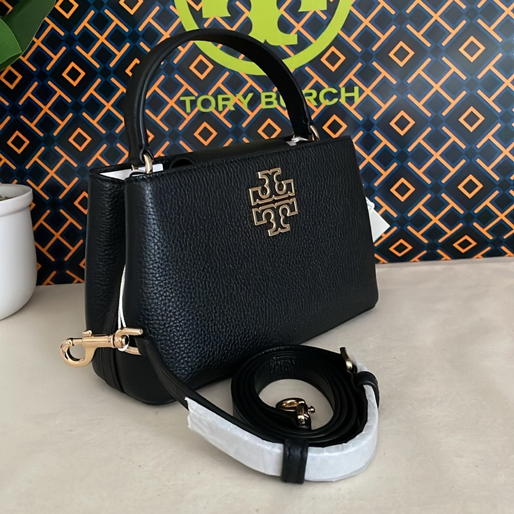 New, tory burch Britten micro satchel crossbody black 145357 - Picture 3 of 15